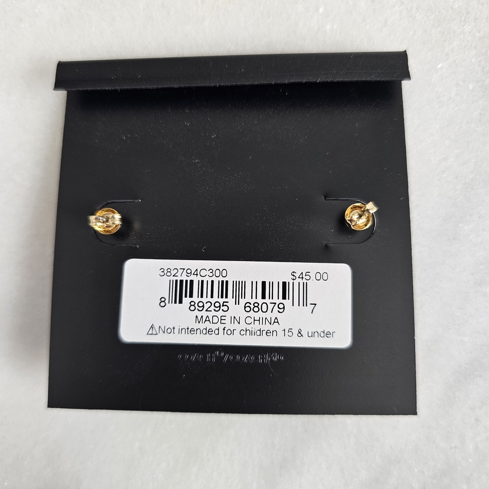 Coach Jade Stud Earrings NWT - Picture 2 of 2